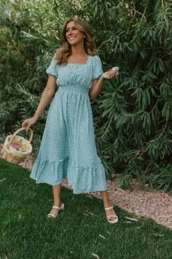 Solution Clothing DRESSES THE TIANA MIDI DRESS IN TEAL