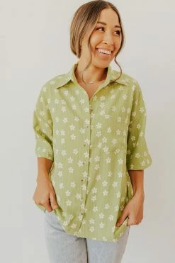 Pretty Garbage NEW ARRIVALS THE LUAU BUTTON DOWN SHIRT IN LIGHT GREEN