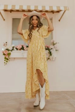 In-Loom THE MAGGIE WRAP DRESS IN MARIGOLD NEW ARRIVALS