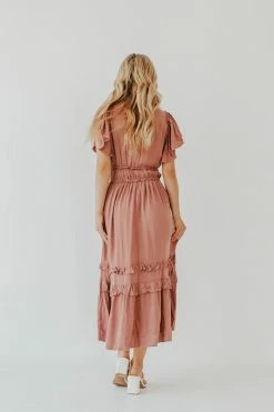 Elleborn THE MACY MIDI DRESS IN MAUVE