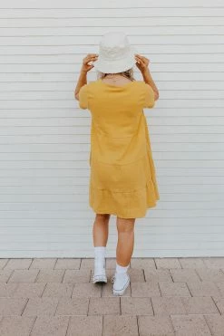 Cotton Bleu THE BUMBLEBEE BABYDOLL DRESS IN YELLOW DRESSES