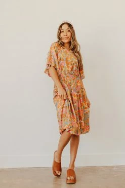 Kentce THE GOLDIE FLORAL MIDI DRESS IN MULTI NEW ARRIVALS