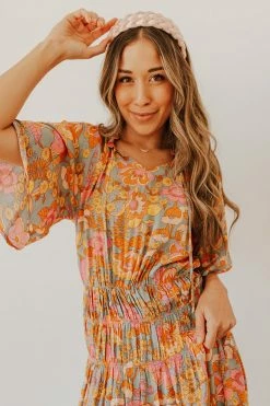 Kentce THE GOLDIE FLORAL MIDI DRESS IN MULTI NEW ARRIVALS