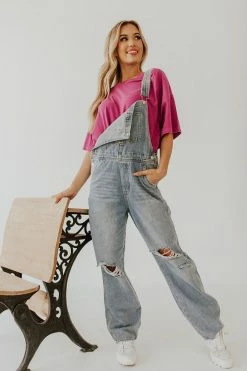 BLUIVY THE OWEN DENIM OVERALLS IN LIGHT WASH