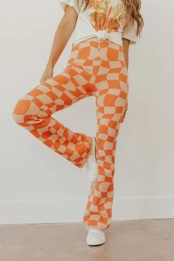 Bailey Rose NEW ARRIVALS THE SHE'S PERFECT KNITTED PANTS IN PEACH