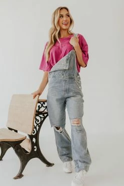 BLUIVY THE OWEN DENIM OVERALLS IN LIGHT WASH