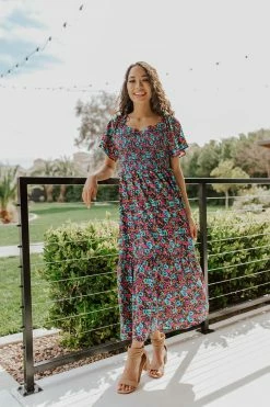 Ellison DRESSES THE MARA TIERED MIDI DRESS IN MULTI