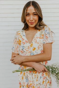 Offline Inc THE OPHELIA MAXI DRESS IN ORANGE FLORAL