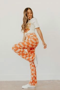 Bailey Rose NEW ARRIVALS THE SHE'S PERFECT KNITTED PANTS IN PEACH