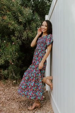 Ellison DRESSES THE MARA TIERED MIDI DRESS IN MULTI