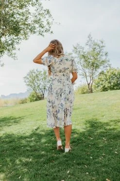 Blu Pepper DRESSES THE DAPHNIE MIDI DRESS IN DUSTY BLUE FLORAL 9 Blu Pepper DRESSES THE DAPHNIE MIDI DRESS IN DUSTY BLUE FLORAL