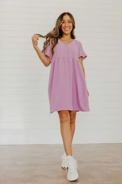 Cotton Bleu NEW ARRIVALS THE MIA BABYDOLL DRESS IN LILAC