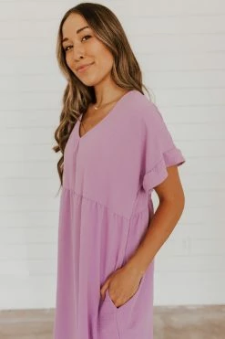 Cotton Bleu NEW ARRIVALS THE MIA BABYDOLL DRESS IN LILAC