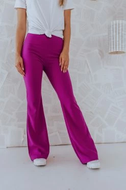 &merci THE MADDIE FLARE PANTS IN DARK MAGENTA