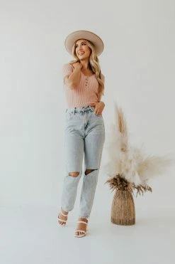 Hem & Thread THE BEXLEY RIB HENLEY SWEATER IN BLUSH NEW ARRIVALS 8 Hem & Thread THE BEXLEY RIB HENLEY SWEATER IN BLUSH NEW ARRIVALS