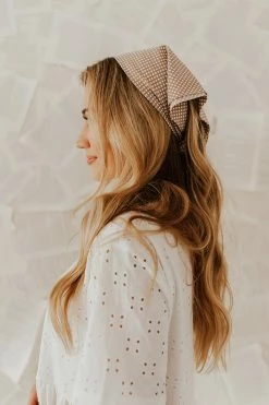 Pretty Simple THE LAYTON SCRUNCHIE SCARF IN TAUPE NEW ARRIVALS