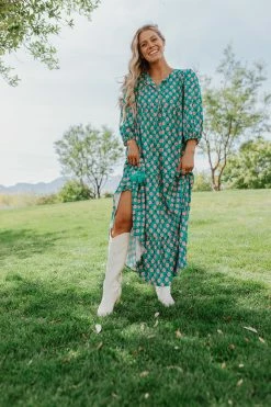 Cezele THE GRACYN MAXI DRESS IN GREEN
