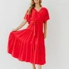 Style U NEW ARRIVALS THE MILAN TIERED MAXI DRESS IN RED