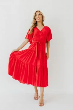 Style U NEW ARRIVALS THE MILAN TIERED MAXI DRESS IN RED