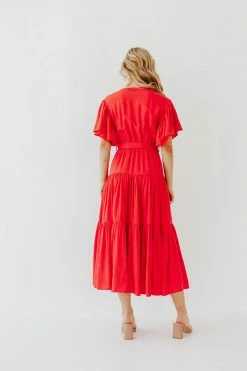 Style U NEW ARRIVALS THE MILAN TIERED MAXI DRESS IN RED