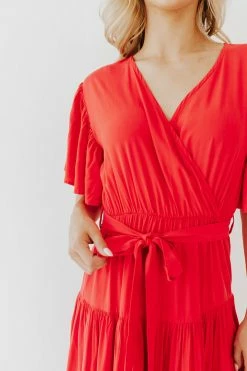 Style U NEW ARRIVALS THE MILAN TIERED MAXI DRESS IN RED
