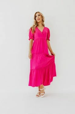 JNNA THE PRESLIE MAXI DRESS IN HOT PINK