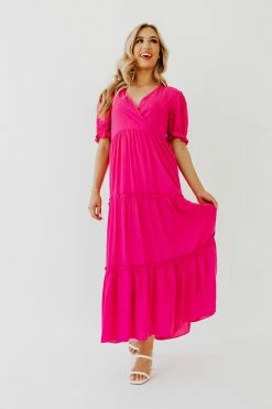 JNNA THE PRESLIE MAXI DRESS IN HOT PINK