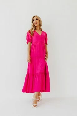 JNNA THE PRESLIE MAXI DRESS IN HOT PINK