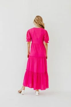 JNNA THE PRESLIE MAXI DRESS IN HOT PINK