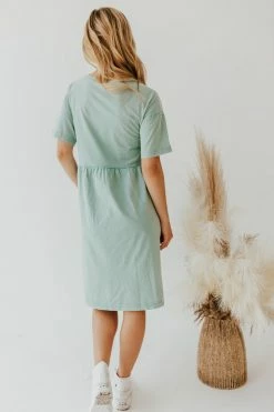 POLAGRAM NEW ARRIVALS THE SARABETH BABYDOLL T-SHIRT DRESS IN SEAFOAM