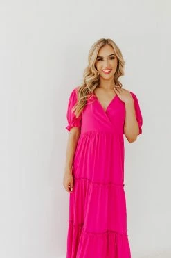 JNNA THE PRESLIE MAXI DRESS IN HOT PINK