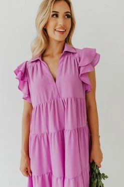 Umgee NEW ARRIVALS THE LILLY TIERED MIDI DRESS IN LAVENDER