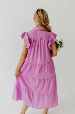 Umgee NEW ARRIVALS THE LILLY TIERED MIDI DRESS IN LAVENDER