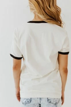 Oat Collective THE STAY GOLDEN RINGER TEE IN CREAM NEW ARRIVALS