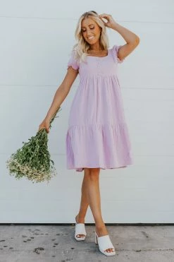 THE LOLA BABYDOLL DRESS IN LAVENDER BY PINK DESERT PD EXCLUSIVES