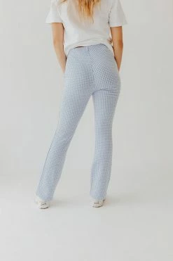 Polagram/Baevely NEW ARRIVALS THE OFF TO THE RACES GINGHAM PANTS IN LIGHT BLUE