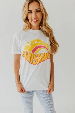 Benie Los Angeles THE SUNSHINE GRAPHIC TEE IN WHITE NEW ARRIVALS