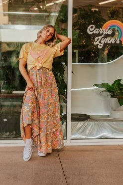 Fore THE OH MY SMOCKED MAXI DRESS IN ORANGE DRESSES