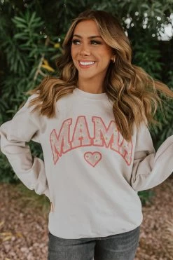 Wknder THE FLOWER MAMA PULLOVER IN SAND TOPS