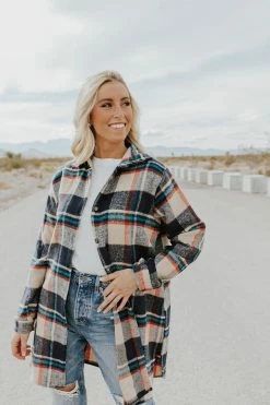 Adora THE FINLEY FLANNEL IN TAUPE TOPS