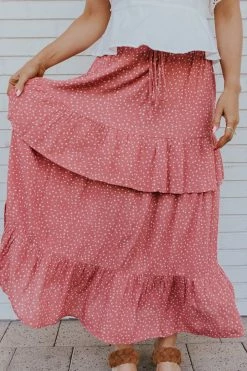 Calista THE MARIA TIERED SKIRT IN MARSALA SKIRTS