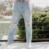 Muselooks THE KATE HIGH WAISTED MOM JEANS IN LIGHT WASH BOTTOMS