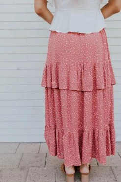 Calista THE MARIA TIERED SKIRT IN MARSALA SKIRTS
