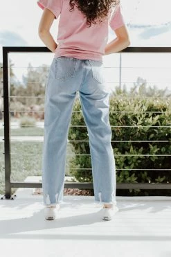 Muselooks THE KATE HIGH WAISTED MOM JEANS IN LIGHT WASH BOTTOMS