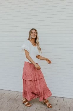 Skies Are Blue TOPS THE CAUGHT MY EYE PEPLUM TOP IN WHITE