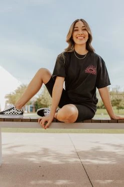 Illustrated Society TOPS THE MORE BEACH DAYS GRAPHIC TEE IN BLACK