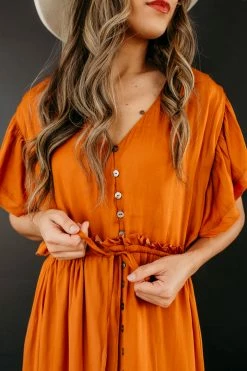 Mittoshop THE GIA RUFFLE MAXI DRESS IN GINGER