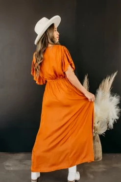 Mittoshop THE GIA RUFFLE MAXI DRESS IN GINGER