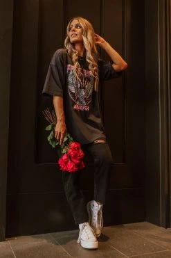 Zutter THE FREE BIRD AMERICA TEE IN BLACK TOPS