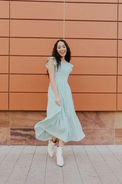 Blu Pepper THE ELIZA TIERED DRESS IN LIGHT MINT DRESSES